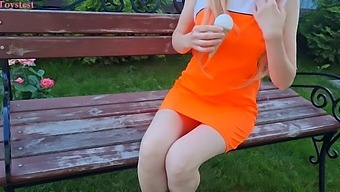 Public Masturbation With A Sexy Girl Using A Vibrator In The Park