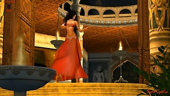 Red Belly Dancer'S Sensual Dance Performance